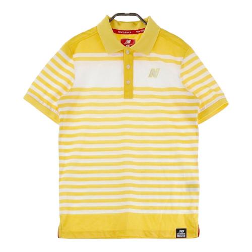 NEW BALANCE GOLF ニューバランス 半袖ポロシャツ ボーダー柄 NEW BALANCE GOLF ニューバランス 半袖ポロシャツ ボーダー柄