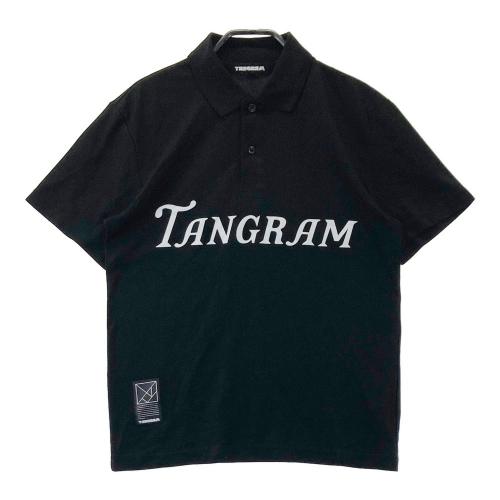 TANGRAM タングラム 半袖ポロシャツ ロゴプリント ブラック系