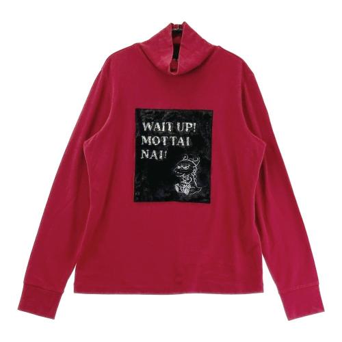 サイズ：2 DANCE WITH DRAGON ダンスウィズドラゴン  タートルネック 長袖Tシャツ 総柄 ピンク系 [240001219430] ゴルフウェア レディース ストスト DANCE WITH DRAGON ダンスウィズドラゴン タートルネック 長袖T