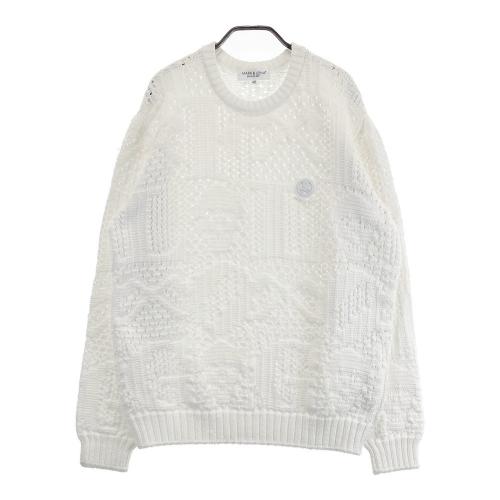 MARK&LONA マークアンドロナ Vネック ニットセーター 総柄 MARK&LONA マークアンドロナ Vネック ニットセーター 総柄
