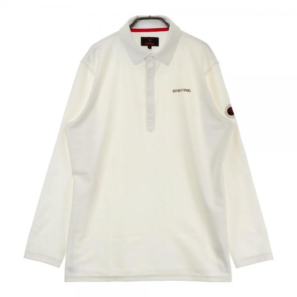 サイズ：XL BRIEFING GOLF ブリーフィング  長袖ポロシャツ  ホワイト系 [240101353395] ゴルフウェア メンズ ストスト BRIEFING GOLF ブリーフィング 長袖ポロシャツ ホワイト系