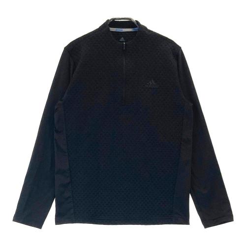 新品未使用 アディダスゴルフ 長袖ハーフジップ ジャケット L 黒 ADIDAS GOLF アディダスゴルフ FS6848 袖切替 ハーフジップ 長袖