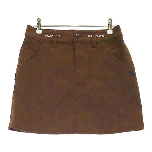 M.U SPORTS エムユースポーツ ストレッチスカート 総柄 ブラウン