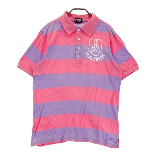 【極美品】PEARLY GATES ピンク ポロシャツ サイズ0 サイズ：0 PEARLY GATES パーリーゲイツ 長袖ポロシャツ ボタン