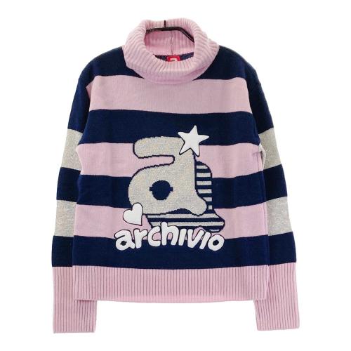 ARCHIVIO アルチビオ ; タートルネック ニットセーター フリンジ