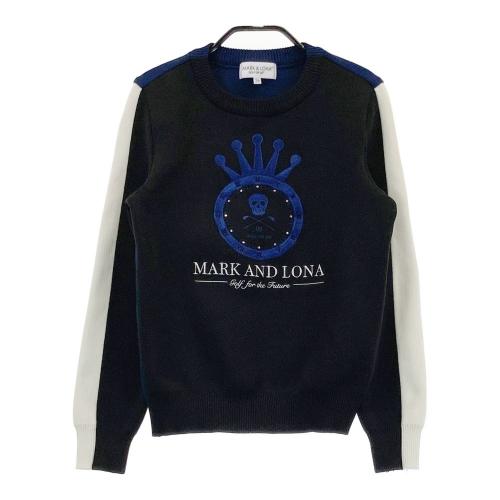 サイズ：36 MARK&LONA マークアンドロナ  ニットセーター　ロゴ  ブラック系 [240101356805] ゴルフウェア レディース ストスト MARK&LONA マークアンドロナ ニットセーター ブラック系 サイズ