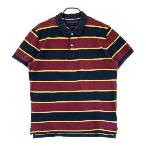 サイズ：XL   GOLF トミー ヒルフィガーゴルフ  半袖ポロシャツ ボーダー柄 ネイビー系 [240101430424] ゴルフウェア メンズ ストスト TOMMY HILFIGER GOLF トミー ヒルフィガーゴルフ 半袖ポロシャツ