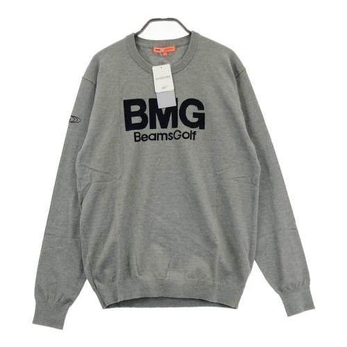 BEAMS GOLF ビームスゴルフ 襟付 コットン混 ニットセーター ボーダー柄 グレー系 L [240101347964] ゴルフウェア メンズ BEAMS GOLF ビームスゴルフ 襟付 コットン混 ニットセーター