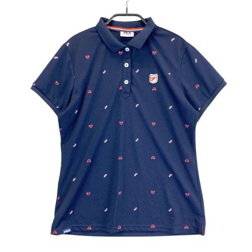 FILA GOLF フィラゴルフ 異素材切替 半袖ポロシャツ ストライプ柄