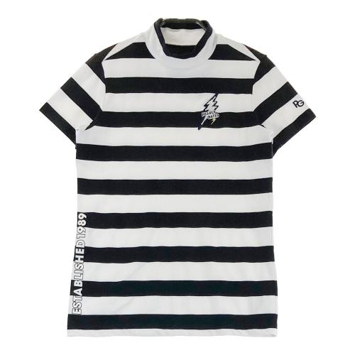サイズ：0 PEARLY GATES パーリーゲイツ ニコちゃん ハイネック 半袖Tシャツ イナズマ ワッペン  ホワイト系 [240101414360] ゴルフウェア レディース ストスト PEARLY GATES パーリーゲイツ ニコちゃん ハイネック 半袖T