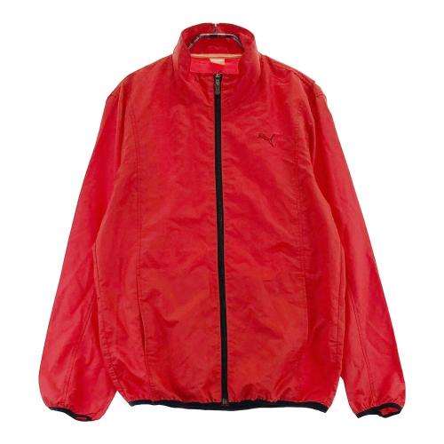 サイズ：S PUMA GOLF プーマゴルフ  ジップジャケット ヘリンボーン柄 レッド系 [240101470455] ゴルフウェア メンズ ストスト PUMA GOLF プーマゴルフ ジップジャケット ヘリンボーン柄