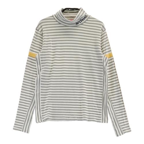 サイズ：38 ARCHIVIO アルチビオ  長袖ハイネックTシャツ ボーダー グレー系 [240101463985] ゴルフウェア レディース ストスト ARCHIVIO アルチビオ 長袖ハイネックTシャツ ボーダー グレー系