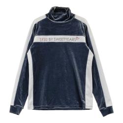 サイズ：M SY32 BY SWEET YEARS GOLF エスワイサーティトゥ  ハイネック 長袖Tシャツ ベロア  グレー系 [240101366639] ゴルフウェア レディース ストスト SY32 BY SWEET YEARS GOLF エスワイサーティトゥ ハイネック