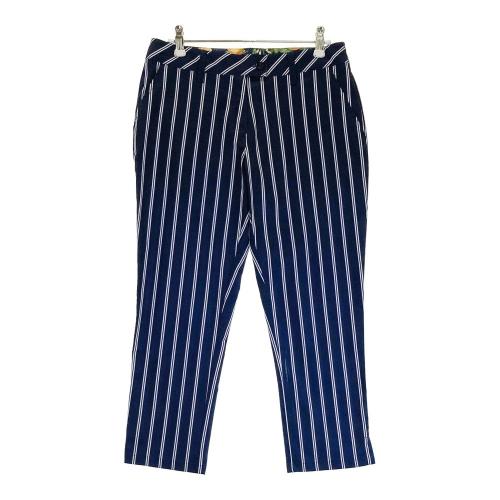 ZOY ゾーイ クロップドパンツ ストライプ柄 ネイビー系 サイズ