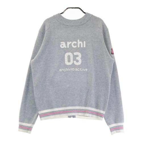 ARCHIVIO アルチビオ カシミヤ ニット ジップジャケット グレー系 36 [240101340133] ゴルフウェア レディース ARCHIVIO アルチビオ カシミヤ ニット ジップジャケット グレー