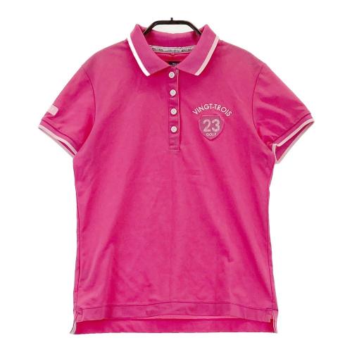 23区GOLF ニジュウサンクゴルフ 半袖ポロシャツ ピンク系 サイズ