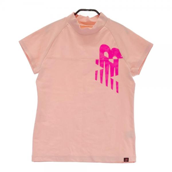サイズ：1 NEW BALANCE GOLF ニューバランス  ハイネック 半袖Tシャツ ロゴプリント  オレンジ系 [240101446778] ゴルフウェア レディース ストスト NEW BALANCE GOLF ニューバランス ハイネック 半袖Tシャツ
