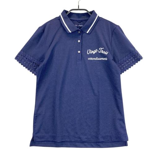 23区GOLF ニジュウサンクゴルフ 半袖ポロシャツ ネイビー系 23区GOLF ニジュウサンクゴルフ 半袖ポロシャツ ネイビー系