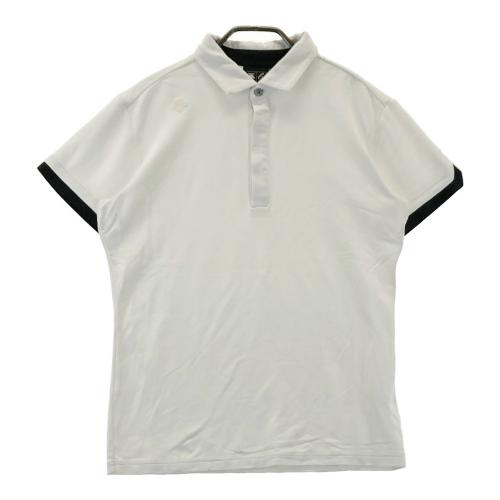 DESCENTE GOLF デサントゴルフ 半袖ポロシャツ 総柄 イエロー系