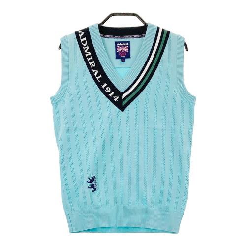 【新品未使用】Admiral アドミラルゴルフ メンズベスト M グレー ロゴ ADMIRAL アドミラル Vネック ニットベスト グレー系 サイズ：XL