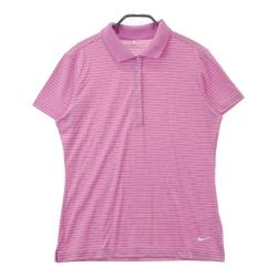 NIKE GOLF メンズポロシャツ XL ピンク NIKE GOLF ナイキゴルフ 半袖ポロシャツ ボーダー柄 ピンク系