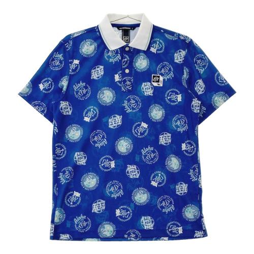 ZOY ゾーイ × LIBERTY コットン混 ストレッチパンツ 総柄 ブルー