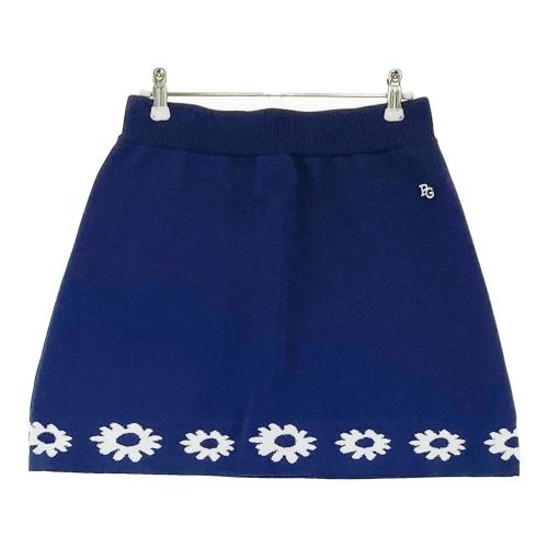 PEARLY GATES パーリーゲイツ ; ニット スカート 花柄 ネイビー