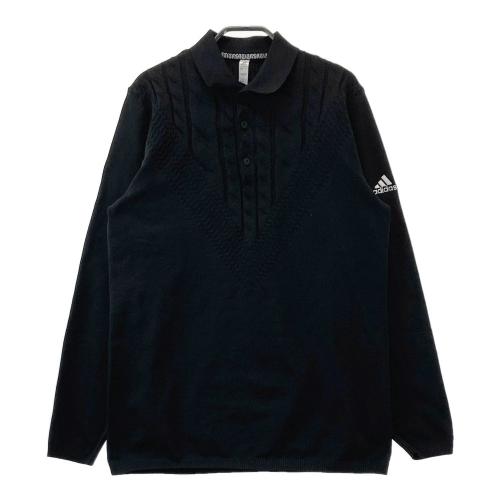 adidas - 【新品未使用】完売品アディダス ゴルフ 長袖ニットポロシャツ Ｌ ADIDAS GOLF アディダスゴルフ 長袖 ニットポロシャツ ブラック