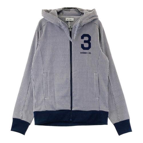 サイズ：M ADIDAS GOLF アディダスゴルフ ; HG1671 ニット ジップパーカー 総柄 ネイビー系 [240101429861] ゴルフウェア レディース ストスト ADIDAS GOLF アディダスゴルフ ; HG1671 ニット ジップパーカー