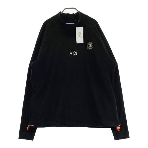 サイズ：L V12 ヴィトゥエルヴ  長袖ハイネックTシャツ ボーダー ブラック系 [240101425404] ゴルフウェア メンズ ストスト V12 ヴィトゥエルヴ 長袖ハイネックTシャツ ボーダー ブラック系