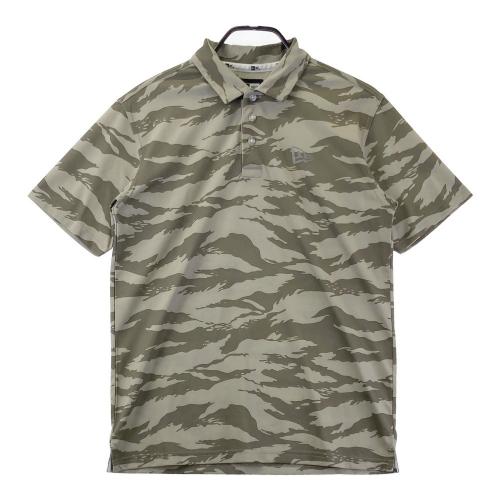 ニューエラ ゴルフ 半袖 ボタンダウン ポロシャツ メンズ XL 白 カモフラ NEW ERA ニューエラ 半袖ポロシャツ ボタンダウン 迷彩 カモフラ