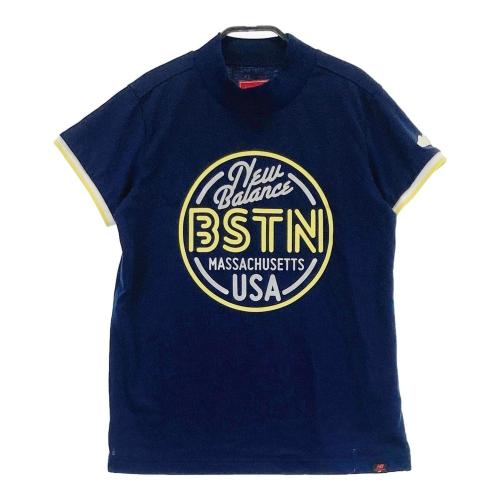 サイズ：1 NEW BALANCE GOLF ニューバランス  リボン付き ハイネック 半袖Tシャツ ボーダー柄 ネイビー系 [240101440530] ゴルフウェア レディース ストスト NEW BALANCE GOLF ニューバランス リボン付き ハイネック 半袖T