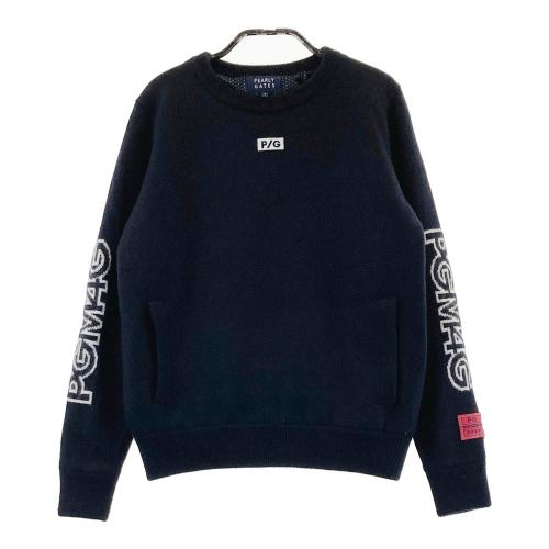 マスターバニーエディション　5/L ニットセーター　ウール混　ネイビー MASTER BUNNY EDITION マスターバニーエディション 裏地付ニット