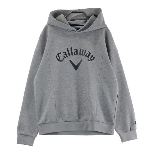 サイズ：L CALLAWAY キャロウェイ  ビッグロゴプリント 長袖パーカー  ベージュ系 [240101381578] ゴルフウェア メンズ ストスト CALLAWAY キャロウェイ ビッグロゴプリント 長袖パーカー