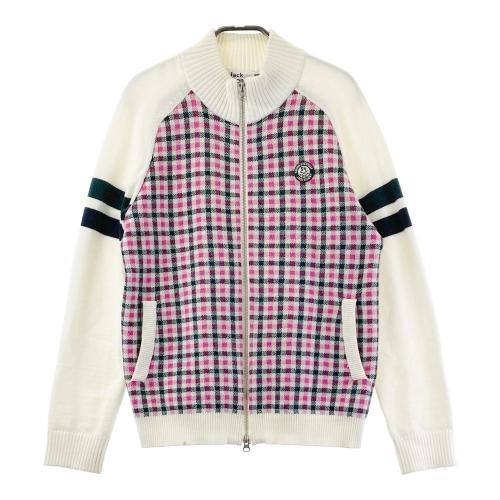 JACK BUNNY ジャックバニー ナイロン ジップジャケット チェック柄 ネイビー系 1 [240101343016] ゴルフウェア レディース JACK BUNNY ジャックバニー ナイロン ジップジャケット チェック