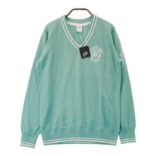サイズ：38 ZOY ゾーイ  Vネック ニットセーター  ブルー系 [240101426661] ゴルフウェア レディース ストスト ZOY ゾーイ Vネック ニットセーター ブルー系 サイズ：M ランク