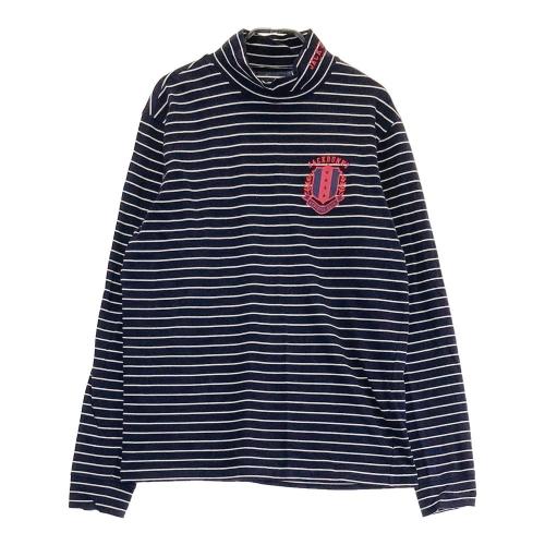 サイズ：5 JACK BUNNY ジャックバニー  ハイネック長袖Tシャツ ボーダー柄 ブルー系 [240101363688] ゴルフウェア メンズ ストスト JACK BUNNY ジャックバニー ハイネック長袖Tシャツ ボーダー柄