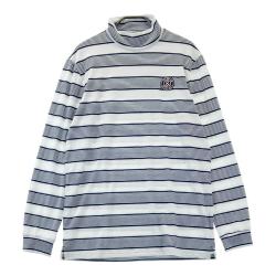 サイズ：LL AND PER SE アンパスィ  ハイネック 長袖Tシャツ ボーダー柄 グリーン系 [240101495707] ゴルフウェア メンズ ストスト AND PER SE(アンパスィ) Tシャツ｜中古ゴルフウェア通販サイト