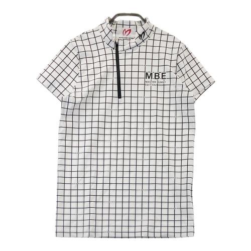 サイズ：0 MASTER BUNNY EDITION マスターバニーエディション  フード付 ハーフジップ 半袖Tシャツ ロゴ総柄 ブラック系 [240101434780] ゴルフウェア レディース ストスト MASTER BUNNY EDITION マスターバニーエディション フード付
