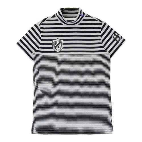 サイズ：1 PEARLY GATES パーリーゲイツ  ハイネック 半袖Tシャツ イナズマワッペン ボーダー柄 ホワイト系 [240101479935] ゴルフウェア レディース ストスト PEARLY GATES パーリーゲイツ ハイネック 半袖Tシャツ イナズマ
