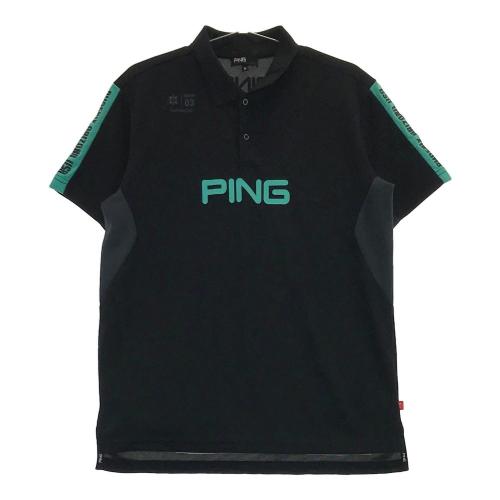 PING ピン 長袖ポロシャツ 総柄 ブラック系 サイズ：L ランク：A