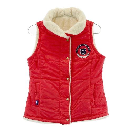 FILA GOLF フィラゴルフ 中綿 ベスト ジャケット S レッド ゴールド FILA GOLF フィラゴルフ リバーシブル 中綿ベスト ボア 総柄 レッド系