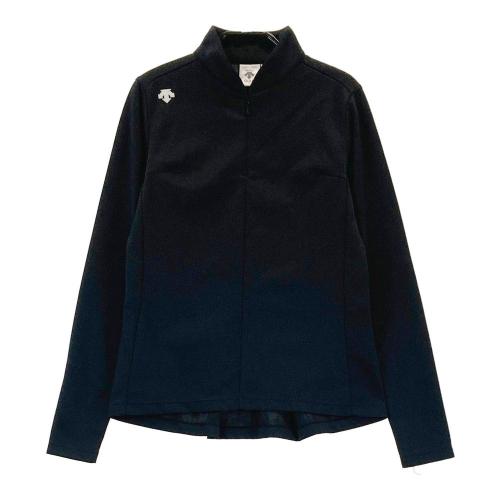 ●中古品● DESCENTE ゴルフシャツ ブラック　サイズL 中古 レディース デサントゴルフ DESCENTE GOLF 長袖ポロシャツ