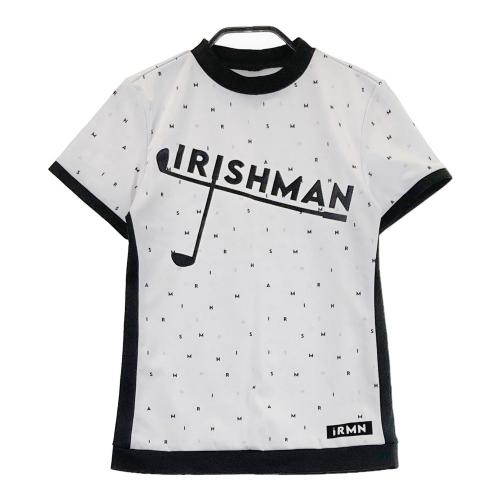 IRISHMAN アイリッシュマン 半袖モックネックシャツ ホワイトM IRISHMAN アイリッシュマン モックネック半袖Tシャツ ロゴ総柄