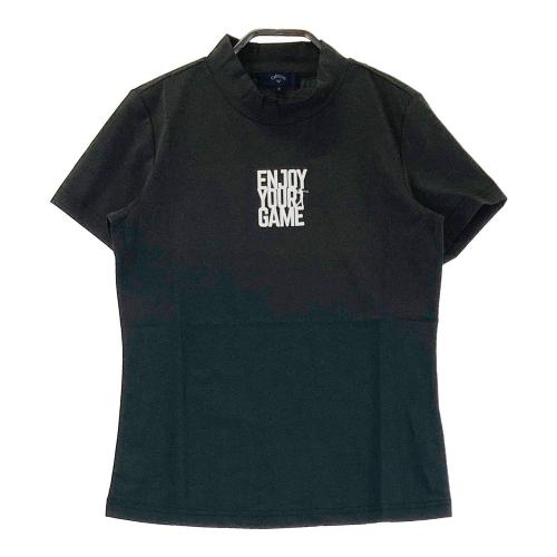 サイズ：S CALLAWAY キャロウェイ  ハイネック 半袖Tシャツ  ブラック系 [240101396638] ゴルフウェア レディース ストスト CALLAWAY キャロウェイ ハイネック 半袖Tシャツ ブラック系