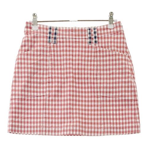 【レア】ZOY チェック柄 ゴルフウェア可愛い ZOY ゾーイ ストレッチスカート チェック柄 レッド系 サイズ：38