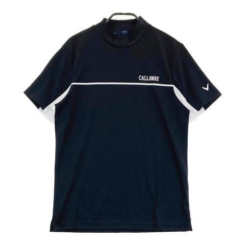 PING ピン モックネック 半袖 Tシャツ 総柄 ブラック系 サイズ