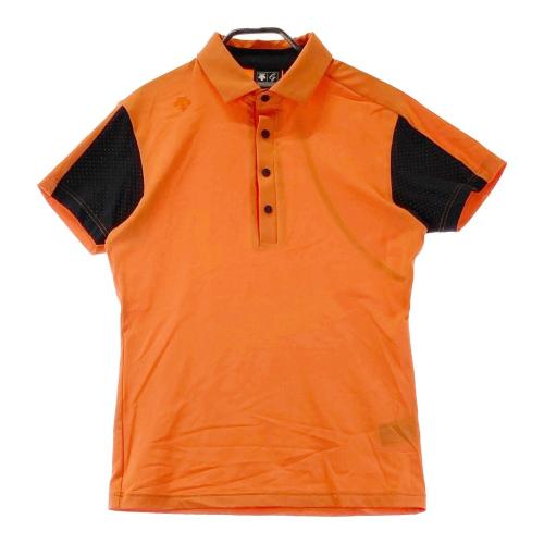 郵送買取 新品5台以上送料無料キャンペーン中！！  デサントゴルフ GOLF DESCENTE 半袖ポロシャツ オレンジ系 総柄 メンズウェア