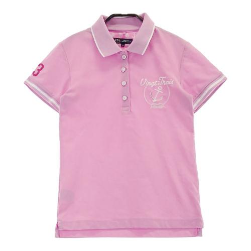 23区GOLF ニジュウサンクゴルフ 半袖ポロシャツ ピンク系 サイズ