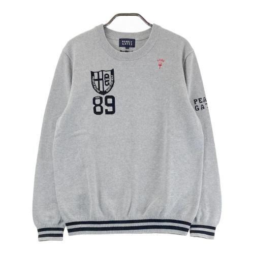 サイズ：2 PGG PEARLY GATES パーリーゲイツ  長袖ニットセーター  グレー系 [240101439035] ゴルフウェア レディース ストスト PGG PEARLY GATES パーリーゲイツ 長袖ニットセーター グレー系